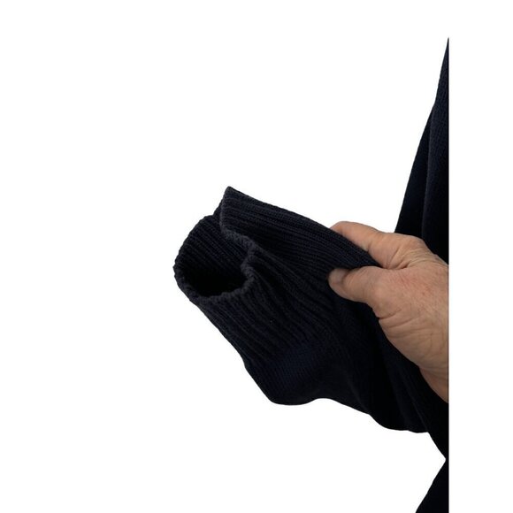 Eddie Bauer Cardigan Sweater Women XL Navy Cotton One-Button Ribbed at waist - Picture 4 of 9